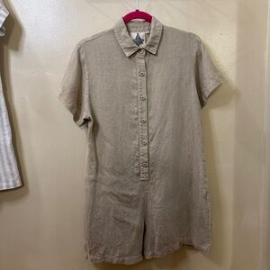 Jungmaven Stillwater Romper 100% Hemp Size Medium, Color: Canvas/Khaki